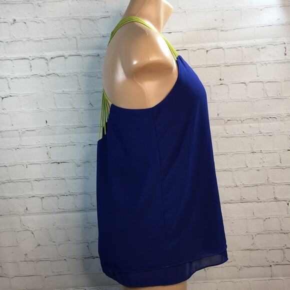 Umgee USA Top Womens Medium Strappy Racerback‎ Blue & Green Flowy Beach Vacation - Picture 8 of 11